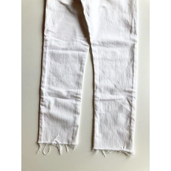 LEVI'S 501S In The Clouds White High Rise Skinny Raw Hem Ankle Jeans, Size 25 - Picture 11 of 15